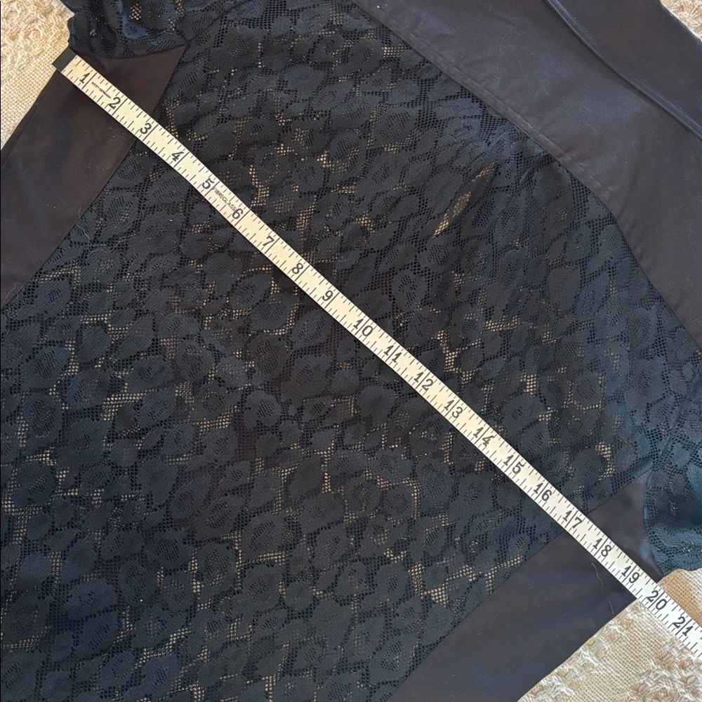 Etcetera sheer mesh black leopard patterned butto… - image 9